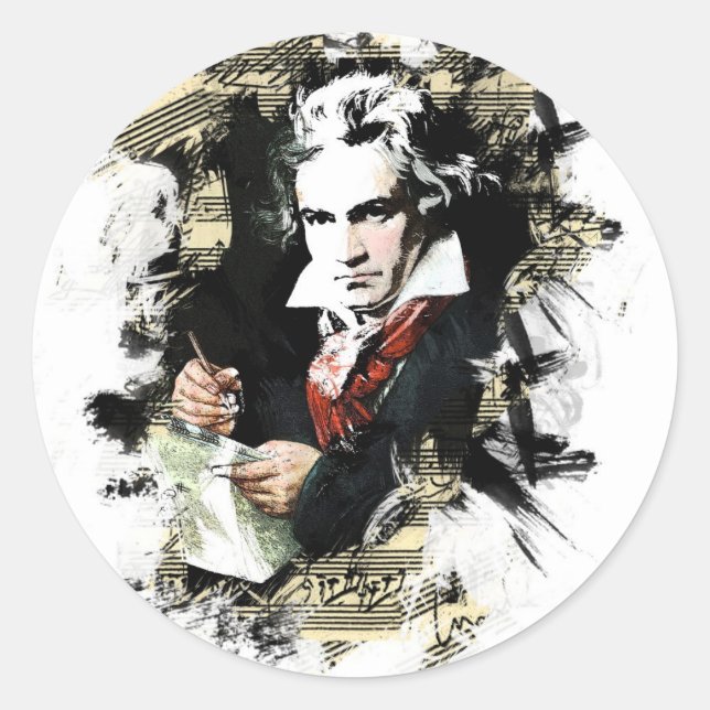 Beethoven Classic Round Sticker (Front)