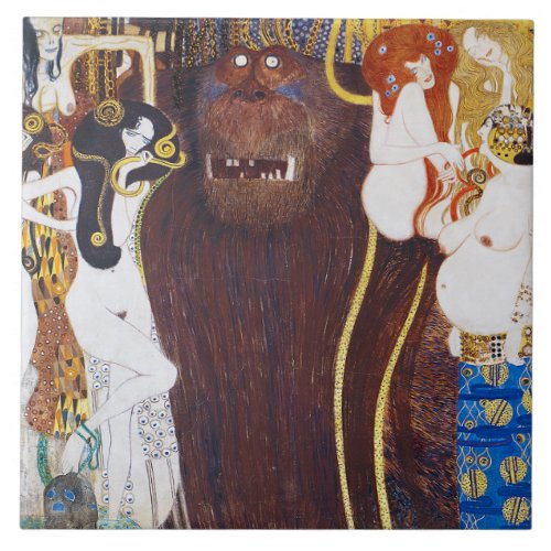 Beethoven Friezedetail Gustav Klimt Ceramic Tile