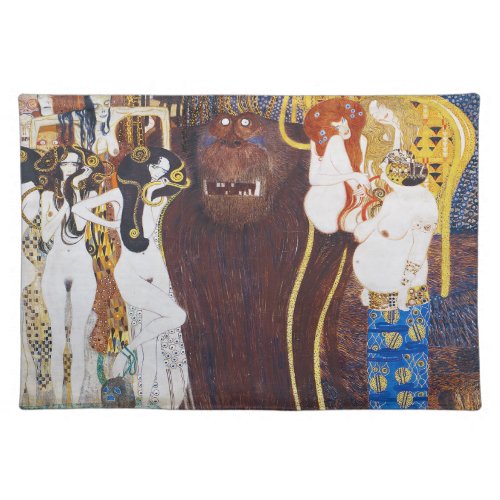 Beethoven Friezedetail Gustav Klimt Cloth Placemat