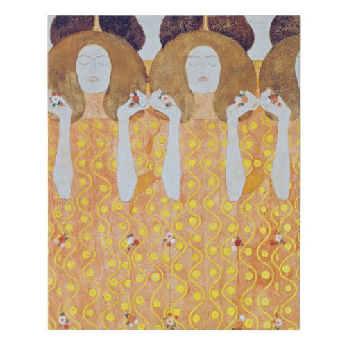 Beethoven Frieze detail Gustav Klimt Faux Canvas Print