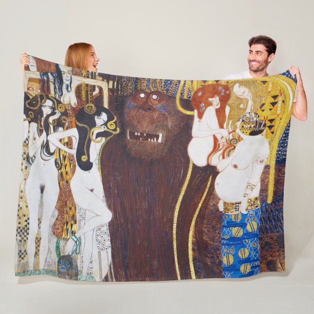 Beethoven Frieze(detail), Gustav Klimt Fleece Blanket (In Situ)