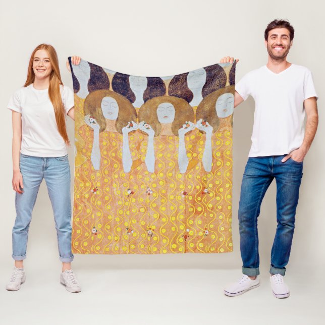 Beethoven Frieze (detail), Gustav Klimt Fleece Blanket (In Situ)