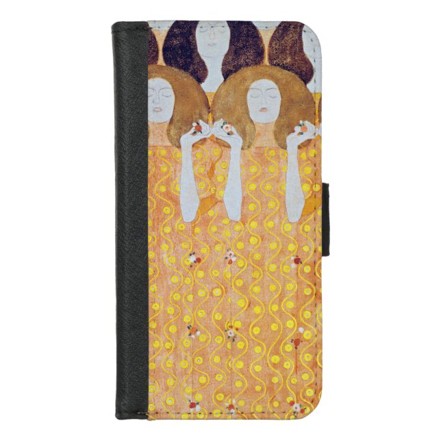 Beethoven Frieze (detail), Gustav Klimt iPhone Wallet Case (Front)