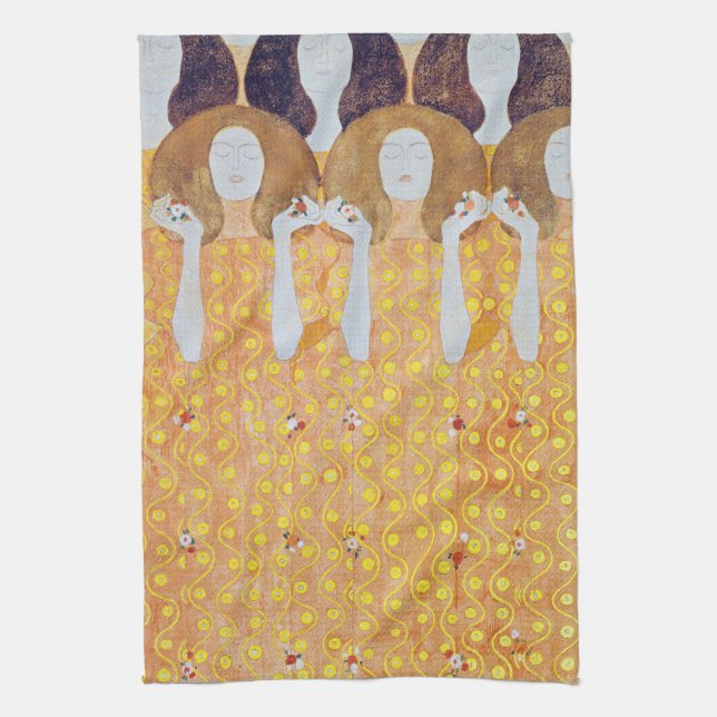 Beethoven Frieze (detail), Gustav Klimt Kitchen Towel (Vertical)
