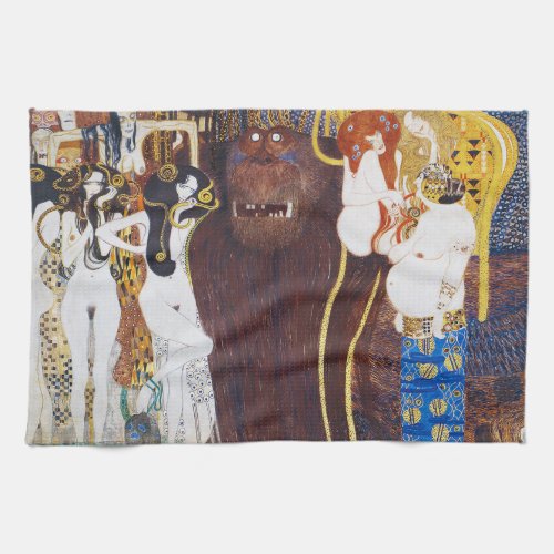 Beethoven Friezedetail Gustav Klimt Kitchen Towel