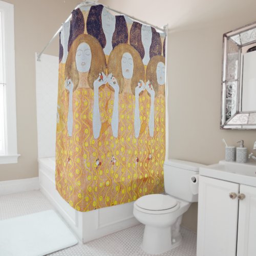 Beethoven Frieze detail Gustav Klimt Shower Curtain