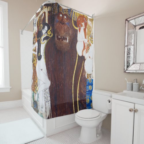 Beethoven Friezedetail Gustav Klimt Shower Curtain