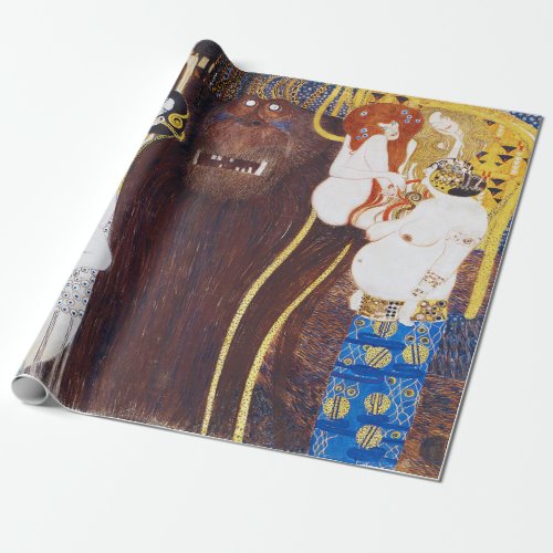 Beethoven Friezedetail Gustav Klimt Wrapping Paper