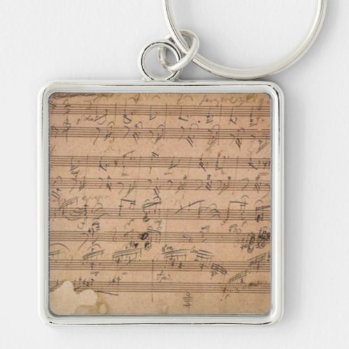 Beethoven Hammerklavier Sonata Music Manuscript Keychain