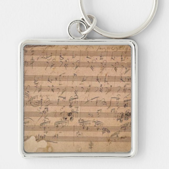 Beethoven Hammerklavier Sonata Music Manuscript Keychain (Front)