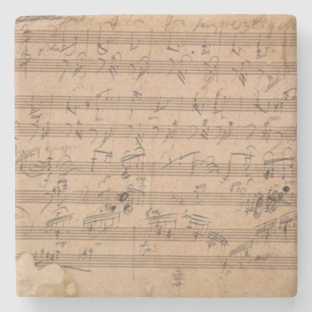 Beethoven Hammerklavier Sonata Music Manuscript Stone Coaster (Front)