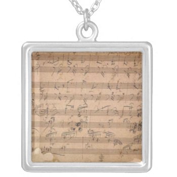 Beethoven Hammerklavier Sonata Silver Plated Necklace by missprinteditions at Zazzle