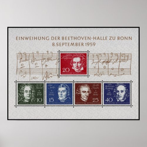 Beethoven Handel Spohr Haydn Mendelssohn Poster