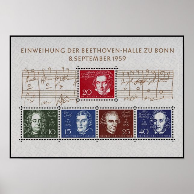 Beethoven Handel Spohr Haydn Mendelssohn Poster (Front)