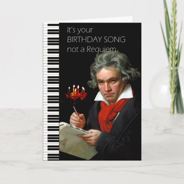 Beethoven Humor Birthday Card (Maestra) (Front)