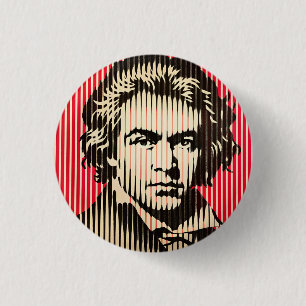 Beethoven in BAUHAUS optical illusion style Button