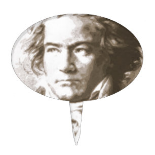 Beethoven In Sepia Cake Topper