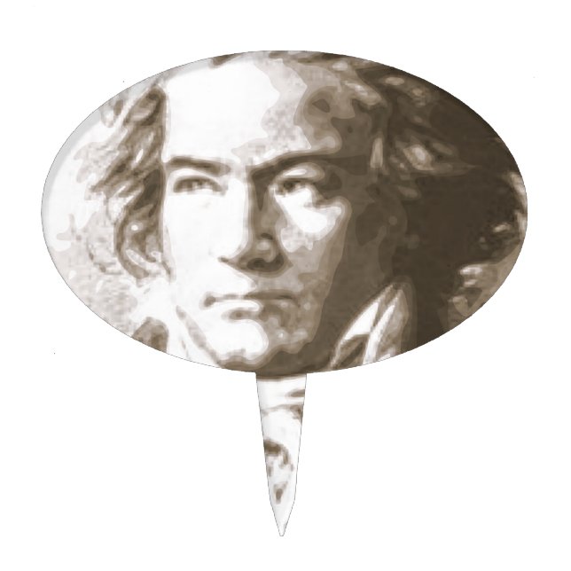 Beethoven In Sepia Cake Topper (Front)