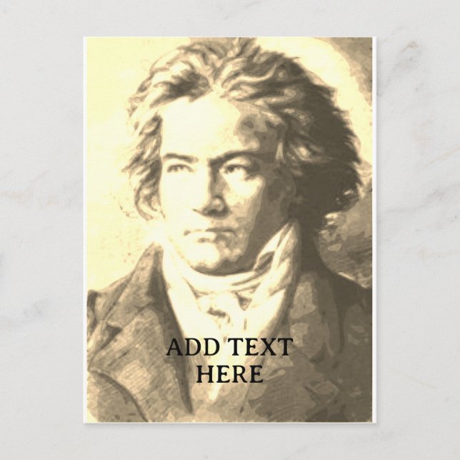 Beethoven In Sepia Custom Text Postcard (Front)