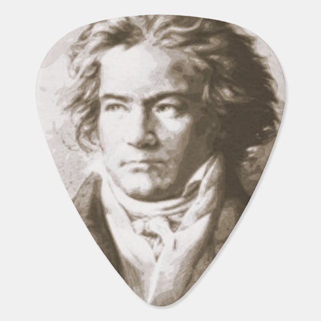 Beethoven In Sepia Guitar Pick (Back)