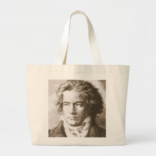 Beethoven In Sepia Large Tote Bag