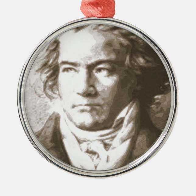 Beethoven In Sepia Metal Ornament (Front)