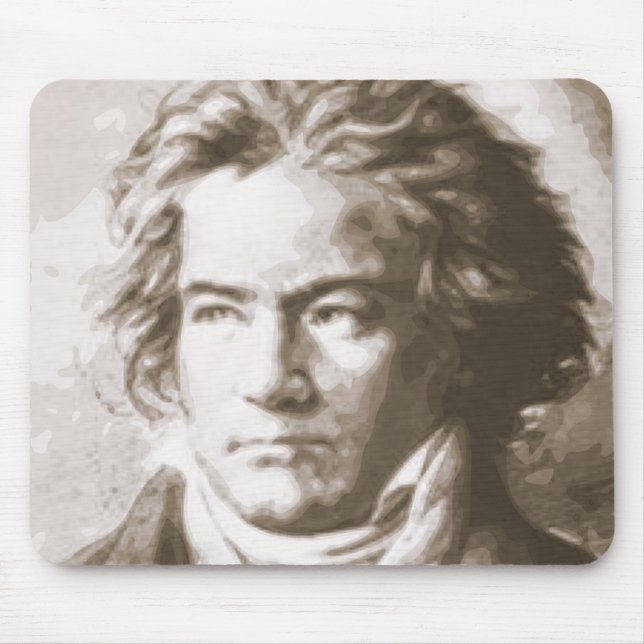 Beethoven In Sepia Mouse Pad (Front)