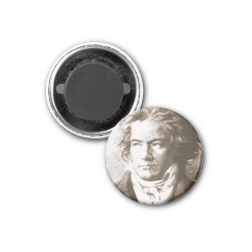 Beethoven In Sepia Pinback  Magnet