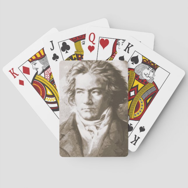 Beethoven In Sepia Poker Cards (Back)