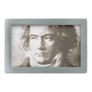 Beethoven In Sepia Rectangular Belt Buckle