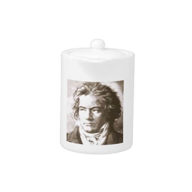 Beethoven In Sepia Teapot (Front)