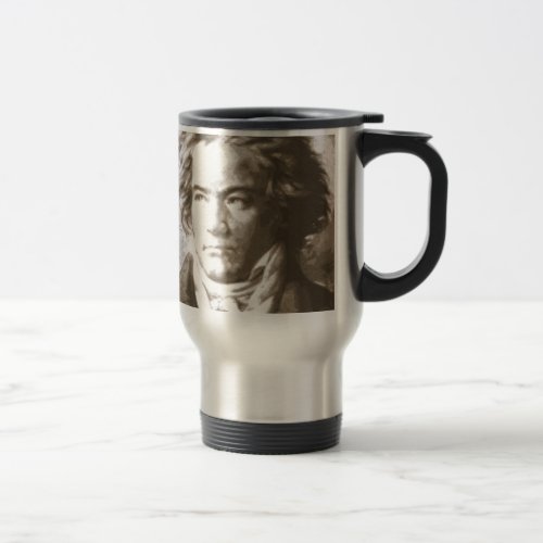 Beethoven In Sepia Travel Mug