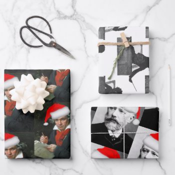 Beethoven  Mahler Tchaikovsky Classical Christmas Wrapping Paper Sheets by LiteraryLasts at Zazzle