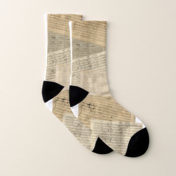 Beethoven Music Manuscript Collage Socks by missprinteditions at Zazzle