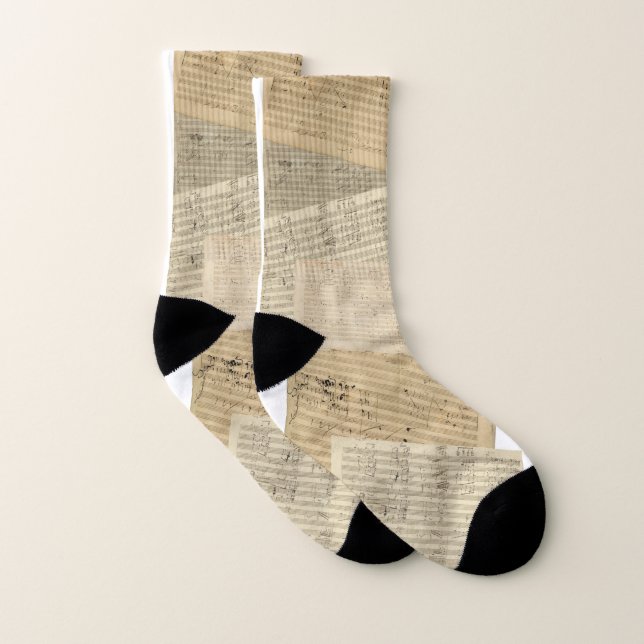 Beethoven Music Manuscript Collage Socks (Pair)