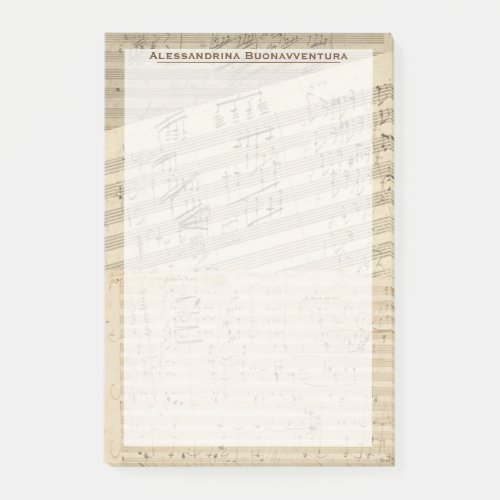 Beethoven Music Manuscript Medley Custom Name Post_it Notes