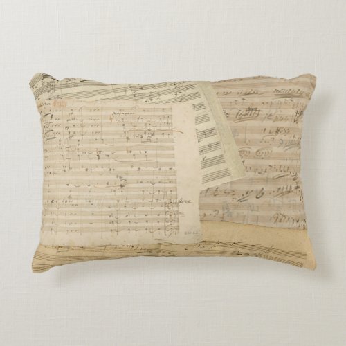 Beethoven Music Manuscript Medley Decorative Pillow