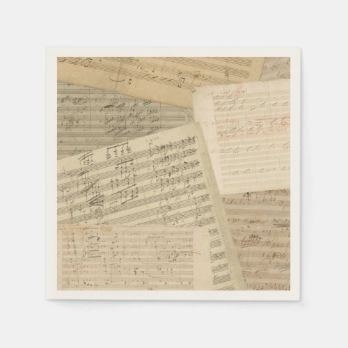 Beethoven Music Manuscript Medley Napkins