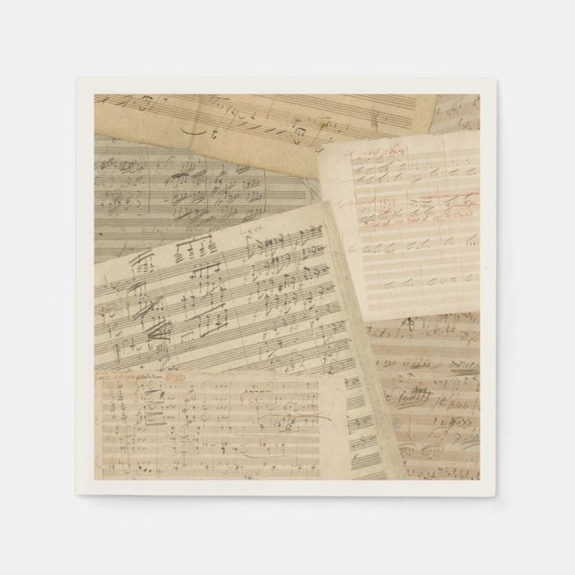 Beethoven Music Manuscript Medley Napkins (Front)