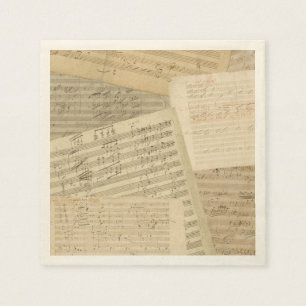 Beethoven Music Manuscript Medley Napkins
