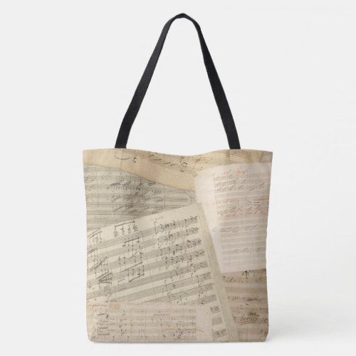 Beethoven Music Manuscripts Collage Tote Bag