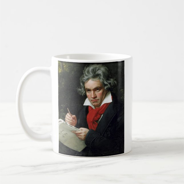 Beethoven Portrait by Joseph Karl Stieler Coffee Mug (Left)