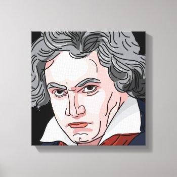 Beethoven Portrait Illustration Canvas Print by judgeart at Zazzle