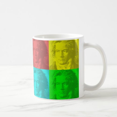 Beethoven Portrait In Squares Coffee Mug