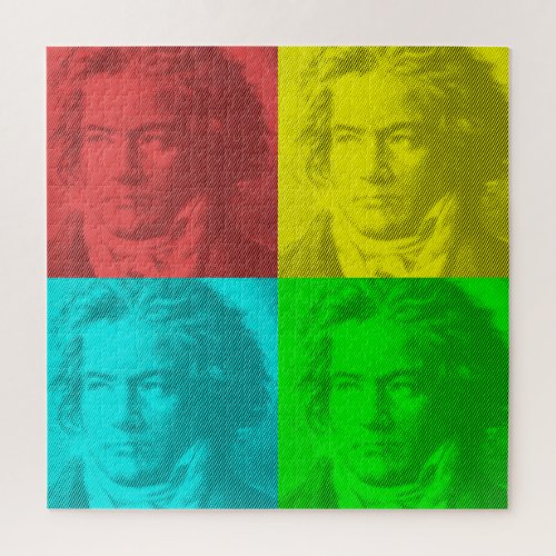 Beethoven Portrait In Squares Jigsaw Puzzle