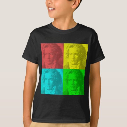Beethoven Portrait In Squares T_Shirt