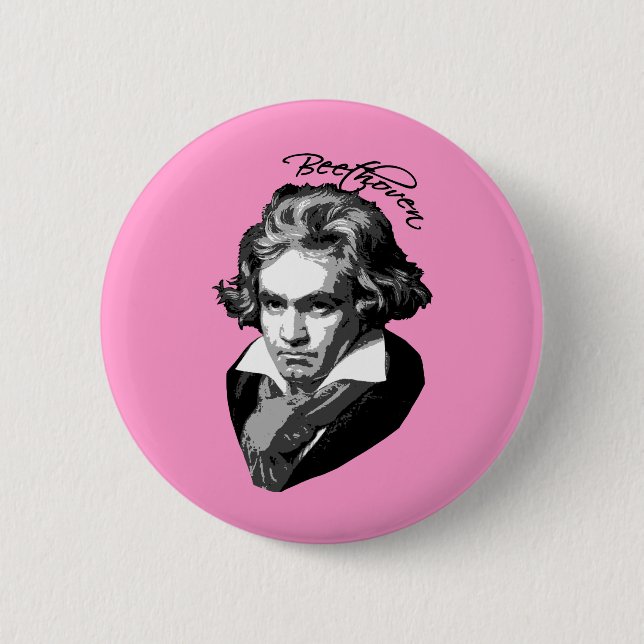 Beethoven Portrait on T shirts, Mugs, Gifts Pinback Button (Front)