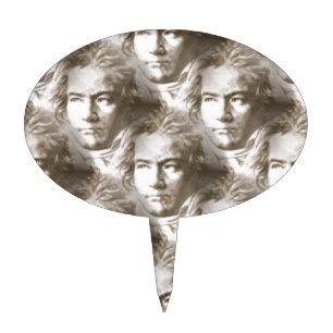 Beethoven Portrait Pattern Cake Topper