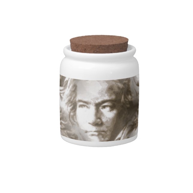 Beethoven Portrait Pattern Candy Jar (Front)