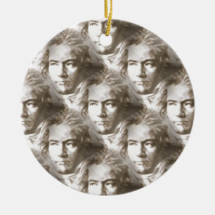 Beethoven Portrait Pattern Ceramic Ornament